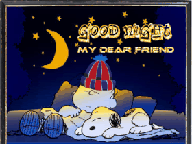 Good Night my Dear Friend -- Snoopy :: Bye :: MyNiceProfile.com