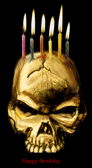Happy Birthday Skull With Candles :: Happy Birthday :: MyNiceProfile.com