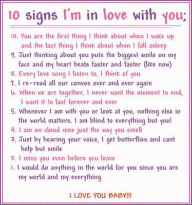 10 Signs I'm In Love With You :: Love :: MyNiceProfile.com