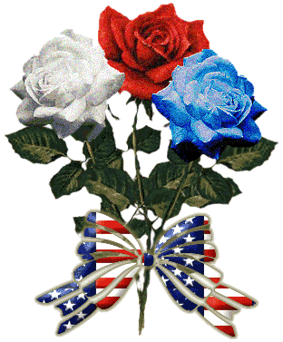 RED, WHITE & BLUE ROSES :: Veterans Day :: MyNiceProfile.com